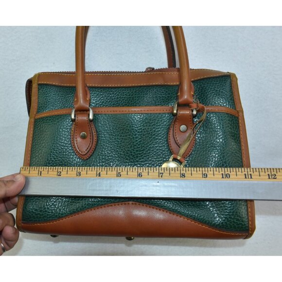 Dooney & Bourke VTG Classic Satchel Small Bag Purse Forest Green No Strap -Flaws - Picture 13 of 15